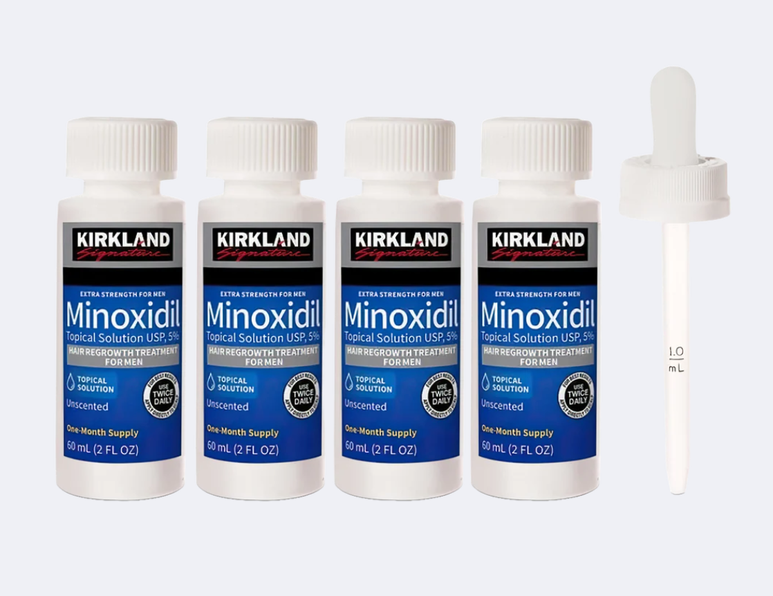 Kirkland 5% Minoxidil Extra Strength Liquid Hair Loss and Hair Regrowth Treatment 4 Month