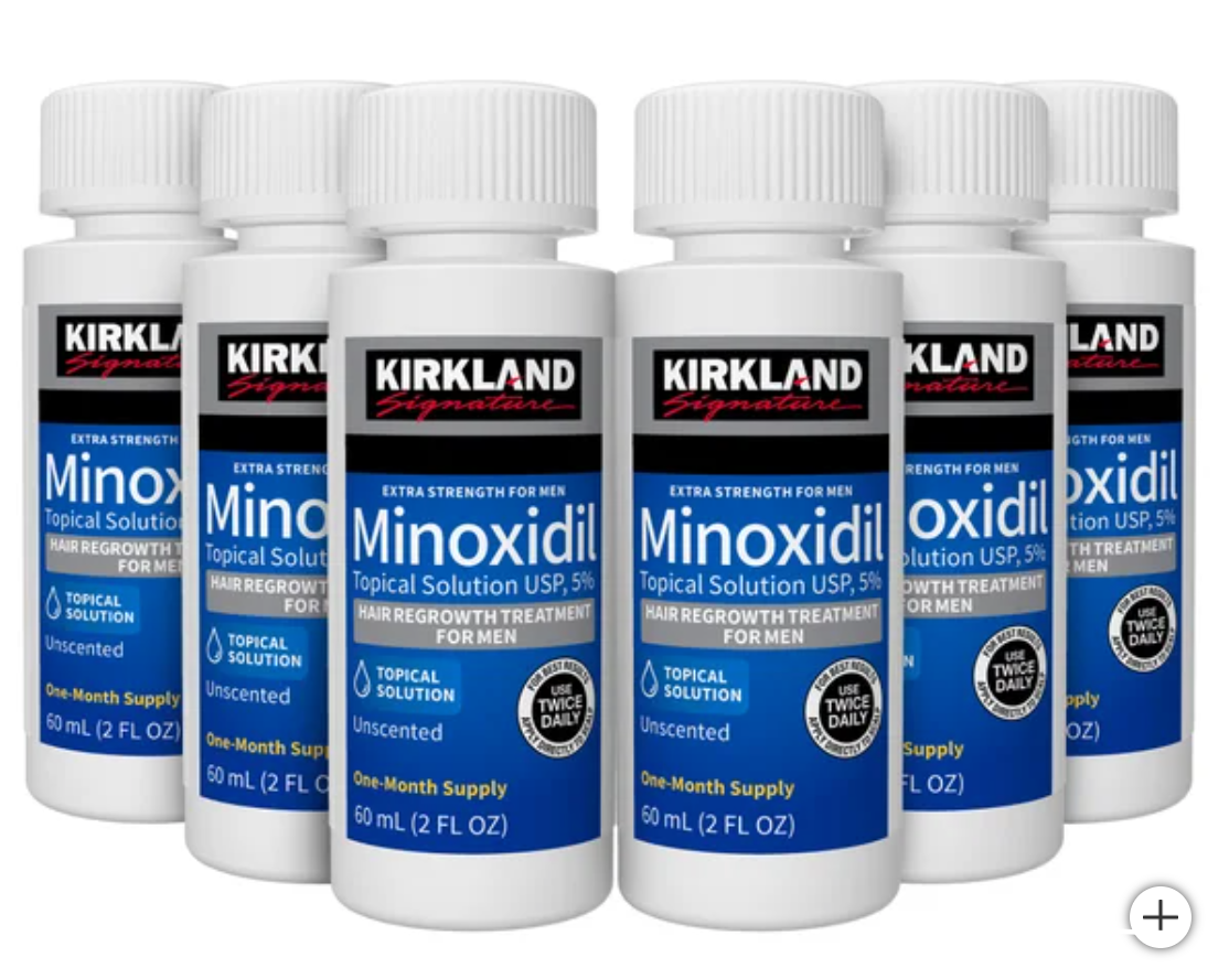 Kirkland 5% Minoxidil Extra Strength Liquid Hair Loss and Hair Regrowth Treatment 6 Month