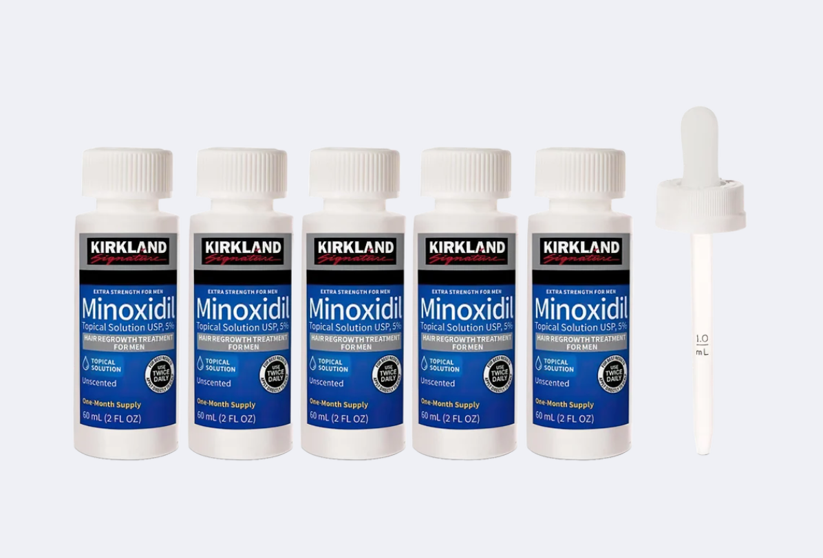 Kirkland 5% Minoxidil Extra Strength Liquid Hair Loss and Hair Regrowth Treatment 5 Month